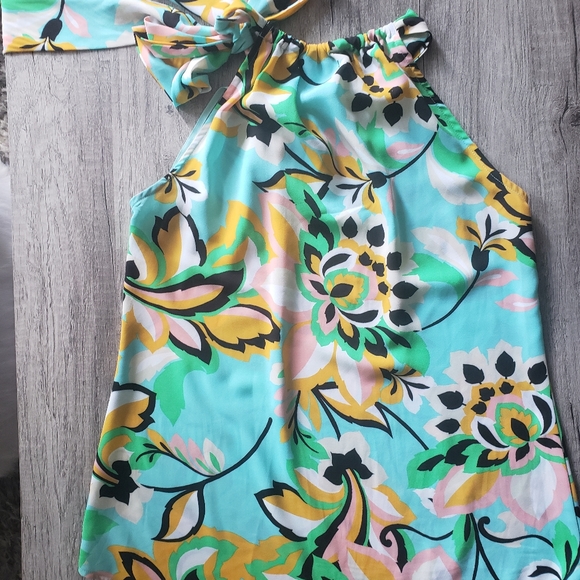 7th Ave Tie-Neck Halter Blouse - Picture 1 of 10